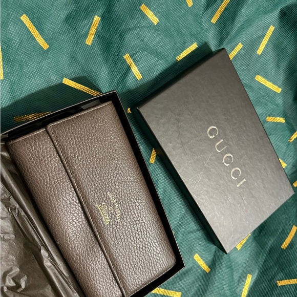 Gucci Dark Brown Leather Card Holder - Picture 1 of 6